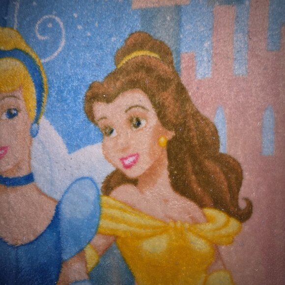 Disney Princess Fleece Blanket - Belle, Cinderella, Aurora ~60x50in - Picture 4 of 13